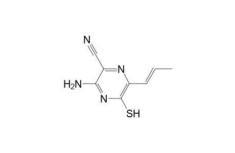 2-Amino-3-cyano-6-mercapto-5-(1-propenyl)pyrazine