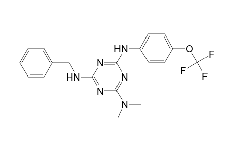 6-N-benzyl-2-N,2-N-dimethyl-4-N-[4-(trifluoromethoxy)phenyl]-1,3,5-triazine-2,4,6-triamine