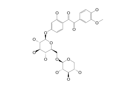 SOPHODIBENZOSIDE_J;2',4''-DIHYDROXY-3''-METHOXYDIBENZOYL-4'-O-BETA-D-XYLOPYRANOSYL-(1->6)-BETA-D-GLUCOPYRANOSIDE