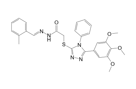 acetic acid, [[4-phenyl-5-(3,4,5-trimethoxyphenyl)-4H-1,2,4-triazol-3-yl]thio]-, 2-[(E)-(2-methylphenyl)methylidene]hydrazide