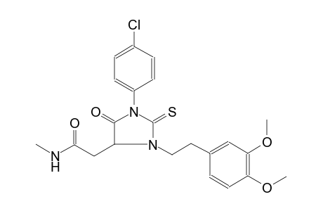 2-{1-(4-chlorophenyl)-3-[2-(3,4-dimethoxyphenyl)ethyl]-5-oxo-2-thioxo-4-imidazolidinyl}-N-methylacetamide