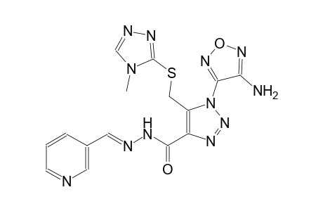 1-(4-amino-1,2,5-oxadiazol-3-yl)-5-{[(4-methyl-4H-1,2,4-triazol-3-yl)sulfanyl]methyl}-N'-[(E)-3-pyridinylmethylidene]-1H-1,2,3-triazole-4-carbohydrazide