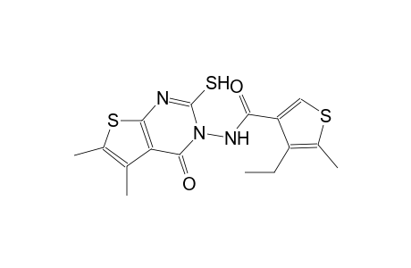 N-(5,6-dimethyl-4-oxo-2-sulfanylthieno[2,3-d]pyrimidin-3(4H)-yl)-4-ethyl-5-methyl-3-thiophenecarboxamide