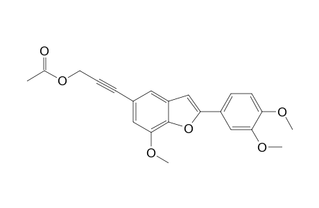 3-[2-(3,4-Dimethoxyphenyl)-7-methoxy-1-benzofuran-5-yl]prop-2-yn-1-yl acetate