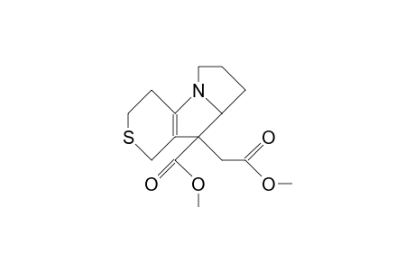 7-Carbomethoxy-7-(carbomethoxy-methyl)-2-aza-10-thia-tricyclo(6.4.0.0/2,6/)dodec-1(8)-ene