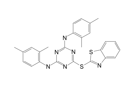 6-(1,3-benzothiazol-2-ylsulfanyl)-2-N,4-N-bis(2,4-dimethylphenyl)-1,3,5-triazine-2,4-diamine