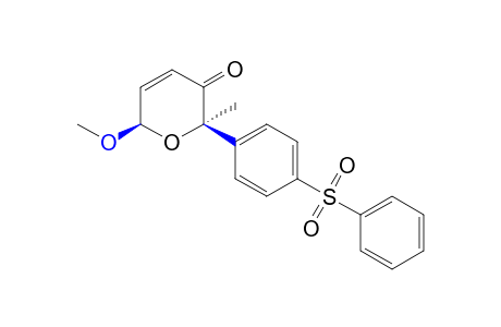 cis-6-methoxy-2-methyl-2-[p-(phenylsulfonyl)phenyl]-2H-pyran-3(6H)-one