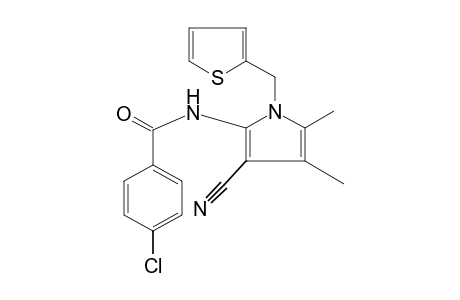 p-chloro-N-[3-cyano-4,5-dimethyl-1-(2-thenyl)pyrrol-2-yl]benzamide