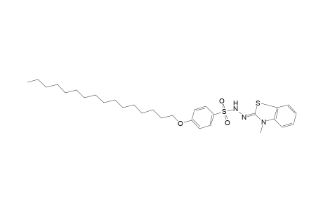 p-(hexadecyloxy)benzenesulfonic acid, (3-methyl-2-benzothiazolinylidene)hydrazide