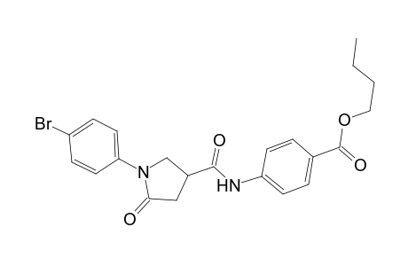 benzoic acid, 4-[[[1-(4-bromophenyl)-5-oxo-3-pyrrolidinyl]carbonyl]amino]-, butyl ester