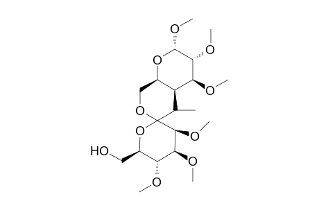 Methyl 1',6-anhydro-(2',3',4',6'-tetra-O-methyl-.alpha.,D-manno-hex-1'-ulopyranosyl(1-4a)-2,3-di-O-methyl-4a-carba-.alpha.,D-glucopyranoside