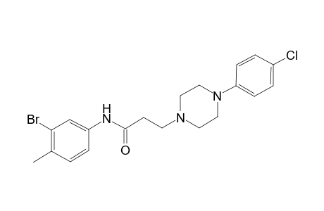 N-(3-bromanyl-4-methyl-phenyl)-3-[4-(4-chlorophenyl)piperazin-1-yl]propanamide