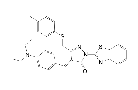 (4E)-2-(1,3-benzothiazol-2-yl)-4-[4-(diethylamino)benzylidene]-5-{[(4-methylphenyl)sulfanyl]methyl}-2,4-dihydro-3H-pyrazol-3-one