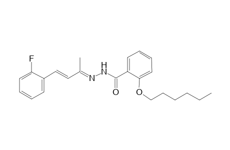 N-[(E)-[(E)-3-(2-fluorophenyl)-1-methyl-prop-2-enylidene]amino]-2-hexoxy-benzamide