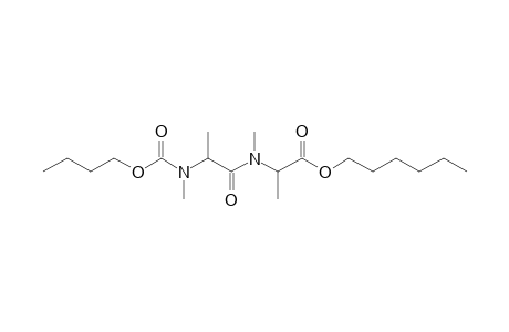 Alanylalanine, N,N'-dimethyl-N'-butoxycarbonyl-, hexyl ester