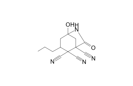 5-Hydroxy-7-oxo-3-propyl-6-aza-bicyclo[3.2.1]octane-1,2,2-tricarbonitrile