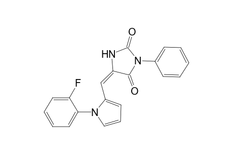 (5E)-5-{[1-(2-fluorophenyl)-1H-pyrrol-2-yl]methylene}-3-phenyl-2,4-imidazolidinedione