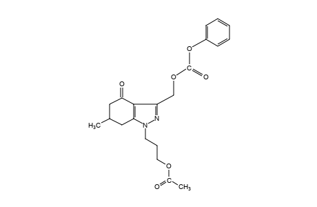 3-(hydroxymethyl)-1-(3-hydroxypropyl)-6-methyl-1,5,6,7-tetrahydro-4H-indazol-4-one, 1-acetate 3-(phenyl carbonate)