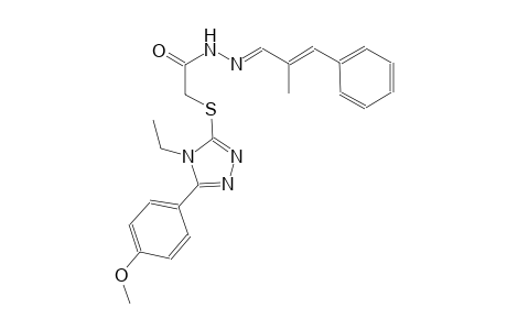 2-{[4-ethyl-5-(4-methoxyphenyl)-4H-1,2,4-triazol-3-yl]sulfanyl}-N'-[(E,2E)-2-methyl-3-phenyl-2-propenylidene]acetohydrazide