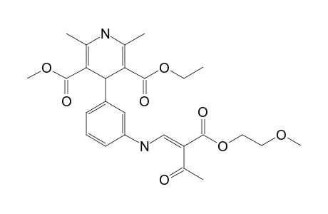 4-[3-[[(E)-2-[2-methoxyethoxy(oxo)methyl]-3-oxobut-1-enyl]amino]phenyl]-2,6-dimethyl-1,4-dihydropyridine-3,5-dicarboxylic acid O5-ethyl ester O3-methyl ester