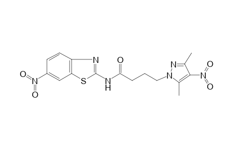 1H-Pyrazole-1-butanamide, 3,5-dimethyl-4-nitro-N-(6-nitro-1,3-benzothiazol-2-yl)-