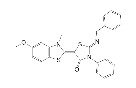 (2E,5E)-5-(5-Methoxy-3-methyl-1,3-benzothiazol-2(3H)-ylidene)-3-phenyl-2-([(E)-phenylmethyl]imino)-1,3-thiazolidin-4-one