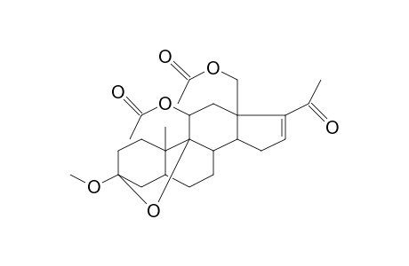 PREGN-16-EN-20-ONE, 11,18-BIS(ACETYLOXY)-3,9-EPOXY-3-METHOXY-, (3alpha,5beta,11alpha)-