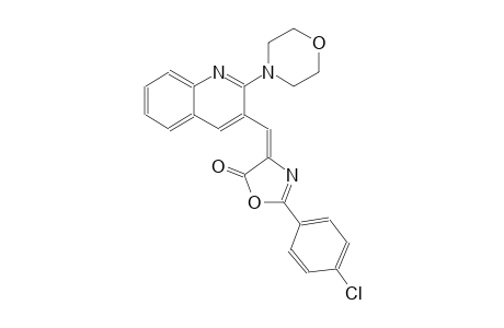 5(4H)-oxazolone, 2-(4-chlorophenyl)-4-[[2-(4-morpholinyl)-3-quinolinyl]methylene]-, (4E)-