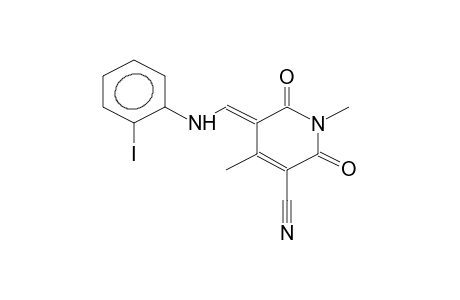 1,4-dimethyl-3-cyano-5-(2-iodoanilinomethylidene)-1,2,5,6-tetrahydropyridin-2,6-dione