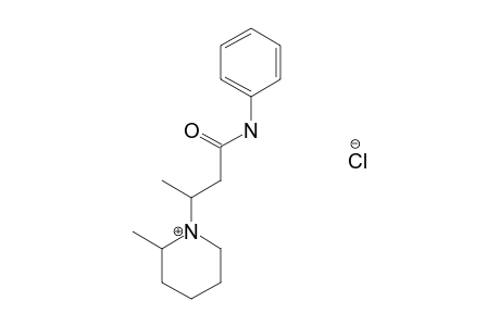 3-(2-methylpiperidino)butyranilide, monohydrochloride