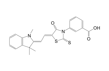 3-{(5Z)-4-oxo-2-thioxo-5-[(2Z)-2-(1,3,3-trimethyl-1,3-dihydro-2H-indol-2-ylidene)ethylidene]-1,3-thiazolidin-3-yl}benzoic acid