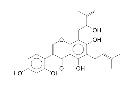 ERYSENEGALENSEIN-D;5,7,2',4'-TETRAHYDROXY-6-(GAMMA,GAMMA-DIMETHYLALLYL)-8-(2'''-HYDROXY-3'''-METHYLBUT-3'''-ENYL)-ISOFLAVONE