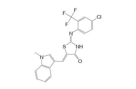 (5Z)-2-[4-chloro-2-(trifluoromethyl)anilino]-5-[(1-methyl-1H-indol-3-yl)methylene]-1,3-thiazol-4(5H)-one