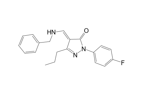3H-pyrazol-3-one, 2-(4-fluorophenyl)-2,4-dihydro-4-[[(phenylmethyl)amino]methylene]-5-propyl-, (4E)-