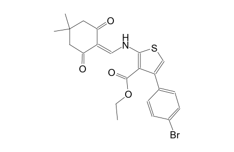 3-thiophenecarboxylic acid, 4-(4-bromophenyl)-2-[[(4,4-dimethyl-2,6-dioxocyclohexylidene)methyl]amino]-, ethyl ester