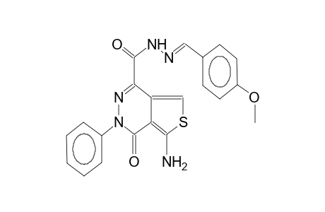 1-amino-4E-(4-methoxybenzylidene)hydrazinocarbonyl-6-phenyl-7-oxo-6,7-dihydrothieno[3,4-d]pyridazine