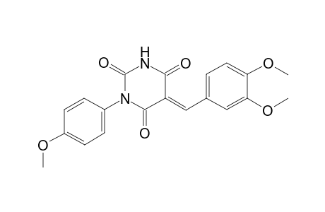 2,4,6(1H,3H,5H)-pyrimidinetrione, 5-[(3,4-dimethoxyphenyl)methylene]-1-(4-methoxyphenyl)-, (5E)-