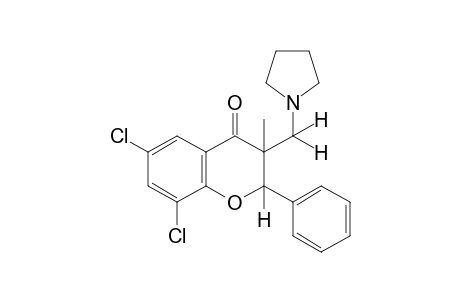 6,8-dichloro-3-methyl-3-[(1-pyrrolidinyl)methyl]flavanone