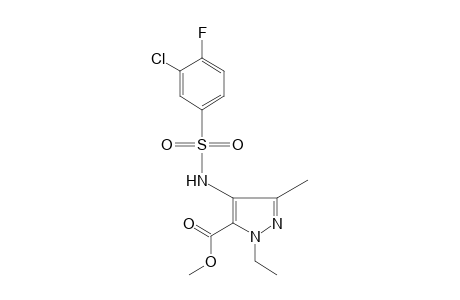 4-(3-chloro-4-fluorobenzenesulfonamido)-1-ethyl-3-methylpyrazole-5-carboxylic acid, methyl ester