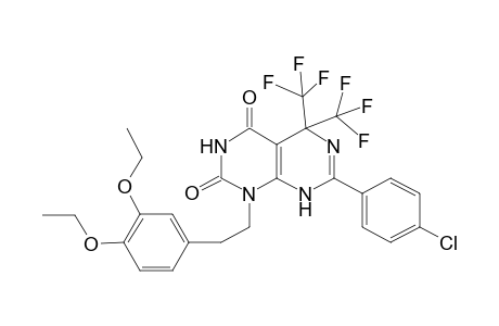 7-(4-Chlorophenyl)-1-[2-(3,4-diethoxyphenyl)ethyl]-5,5-bis(trifluoromethyl)-5,8-dihydropyrimido[4,5-d]pyrimidine-2,4(1H,3H)-dione