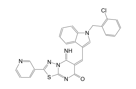 (6E)-6-{[1-(2-chlorobenzyl)-1H-indol-3-yl]methylene}-5-imino-2-(3-pyridinyl)-5,6-dihydro-7H-[1,3,4]thiadiazolo[3,2-a]pyrimidin-7-one