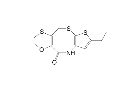 2-Ethyl-7-methylthio-6-methoxy-4H-thieno[2,3-b][1,4]thiazocin-5(8H)-one