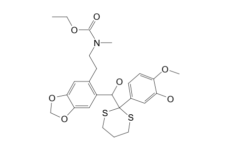 Carbamic acid, [2-[6-[hydroxy[2-(3-hydroxy-4-methoxyphenyl)-1,3-dithian-2-yl]methyl]-1,3-benzodioxol-5-yl]ethyl]methyl-, ethyl ester