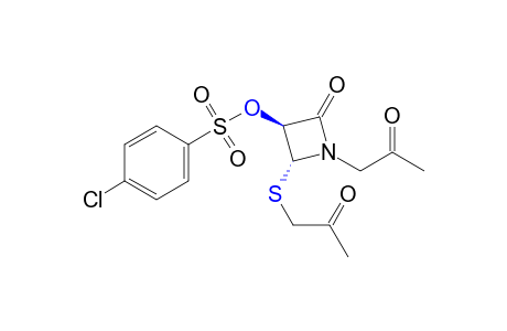 trans-1-acetonyl-4-(acetonylthio)-3-hydroxy-2-azetidinone, p-chlorobenzenesulfonate (ester)