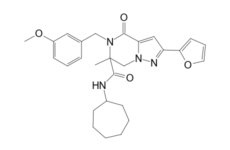 Pyrazolo[1,5-a]pyrazine-6-carboxamide, N-cycloheptyl-2-(2-furanyl)-4,5,6,7-tetrahydro-5-[(3-methoxyphenyl)methyl]-6-methyl-4-oxo-
