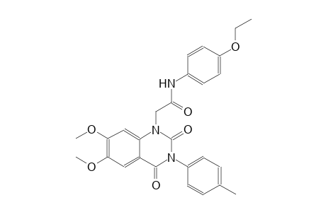 2-(6,7-dimethoxy-3-(4-methylphenyl)-2,4-dioxo-3,4-dihydro-1(2H)-quinazolinyl)-N-(4-ethoxyphenyl)acetamide