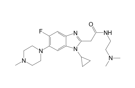 N-[(N',N'-Dimethylamino)ethyl]-5-fluoro-6-(N'-methylpiperazin-1'-yl)-1-cyclopropyl-1H-benzimidazole-2-acetamide