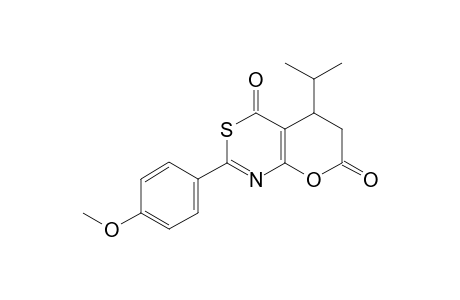 2-(4-Methoxyphenyl)-5-isopropyl-5,6-dihydro-4H,7H-pyrano[2,3-d][1,3]thiazine-4,7-dione