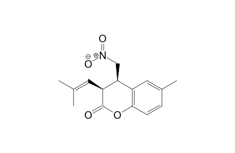 (3S,4R)-6-Methyl-3-(2-methylprop-1-en-1-yl)-4-(nitromethyl)chroman-2-one