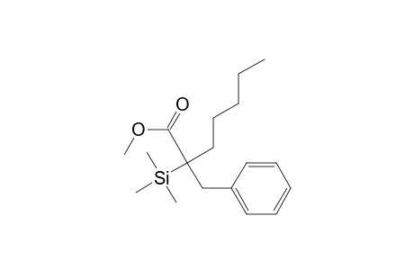 2-(Phenylmethyl)-2-trimethylsilylheptanoic acid methyl ester
